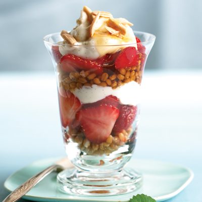 Strawberry Breakfast Parfait with Wheat Berries