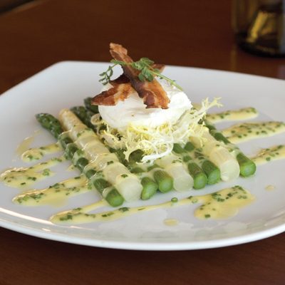 Ontario  Asparagus with Bacon & Eggs  with Herb  Dressing