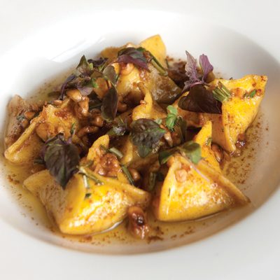 Butternut Squash Pacchetti with Brown Butter, Hazelnuts & Savoury