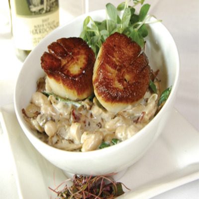 Pan Seared Sea Scallops and White Bean Cassoulet