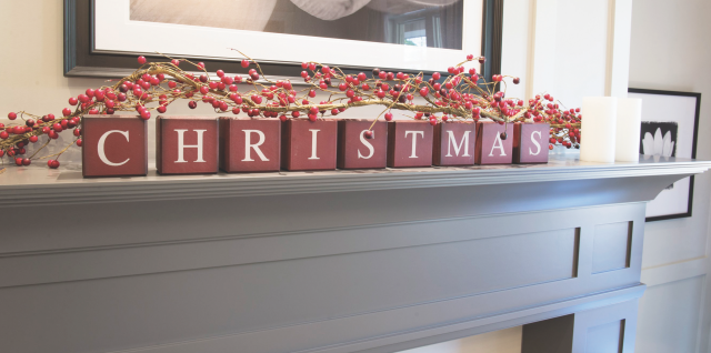 Home by Design Christmas mantel