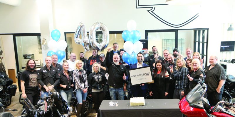 Francesco Policaro and his team celebrate 40 years in automotive retail as the Policaro Group at Policaro Harley Davidson Oakville and Porsche Centre Oakville